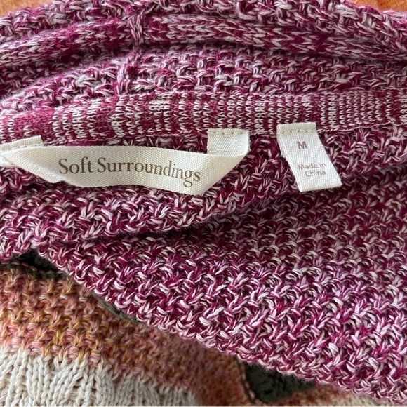 Soft Surroundings Nima Knit Multicolor Striped Bohemian Cardigan Women's Sz M - Picture 5 of 8